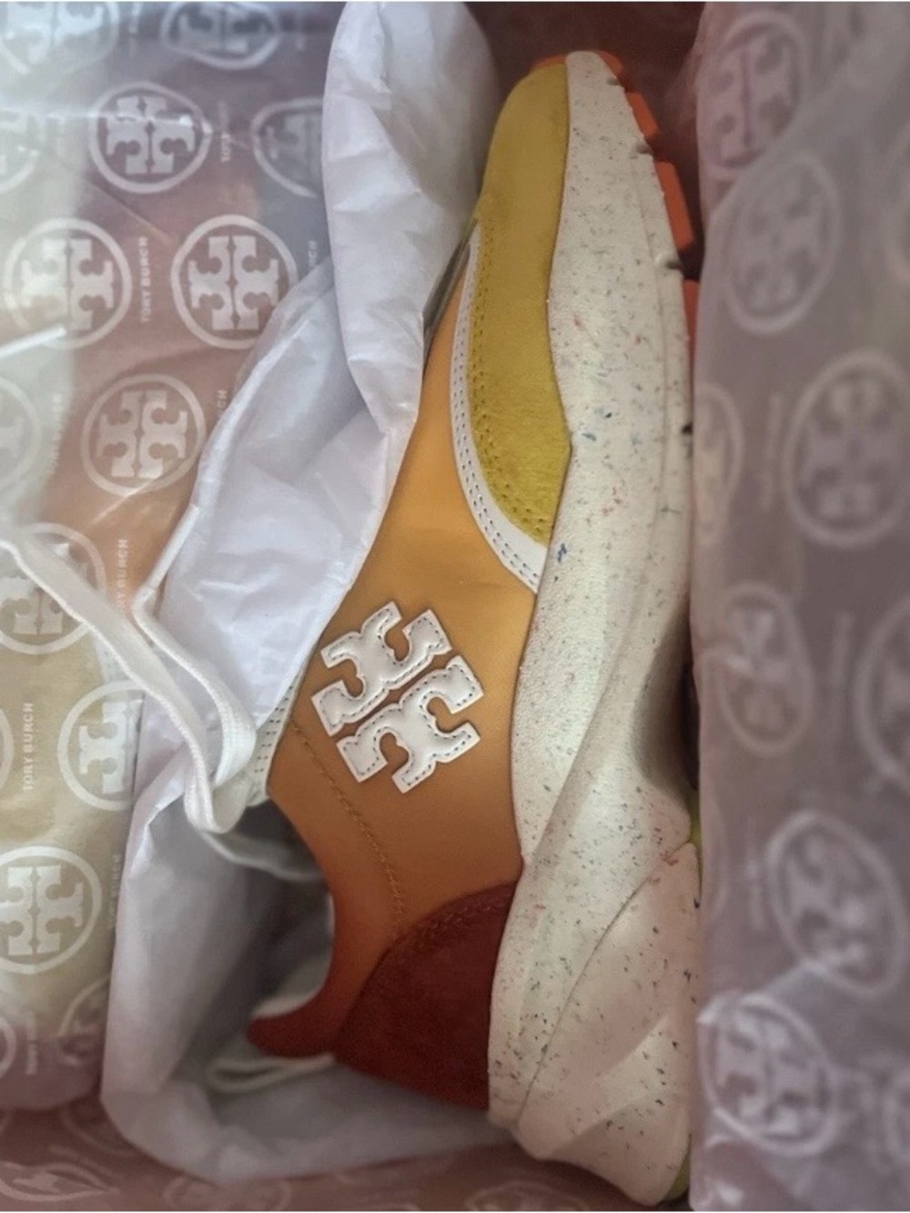 Tory Burch Women Good Luck Trainers Goldfinch Size 7.5 - Picture 5 of 8